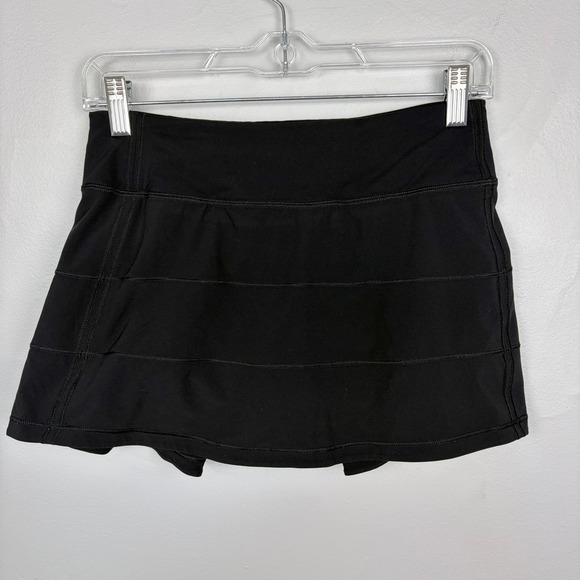 Lululemon Pace Rival Skirt Regular Black 4‑Way Stretch Running Tennis‎ Golf 4 - Picture 3 of 10
